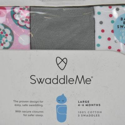 SwaddleMe Original Swaddle, 3-Pack, Floral Geo, Large - New