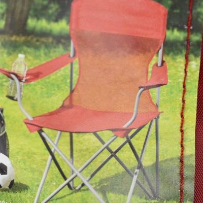 Ozark Trail Basic Mesh Folding Camp Chair with Cup Holder. Red - New