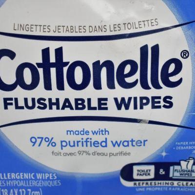 2x Cottonelle FreshCare Flushable Wipes, Resealable, 168 Wipes/Each - New