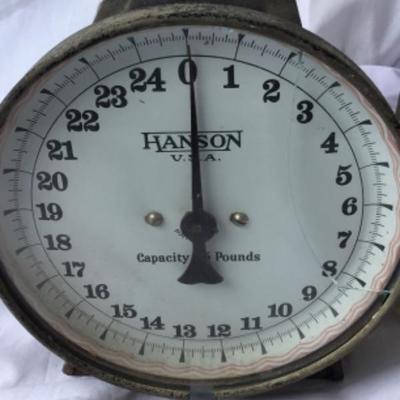 Vintage Hanson Scale with enamel top lot 1894