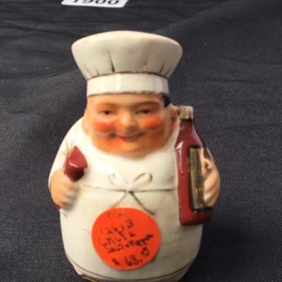 Porcelain chef salt and pepper shakers lot 1900