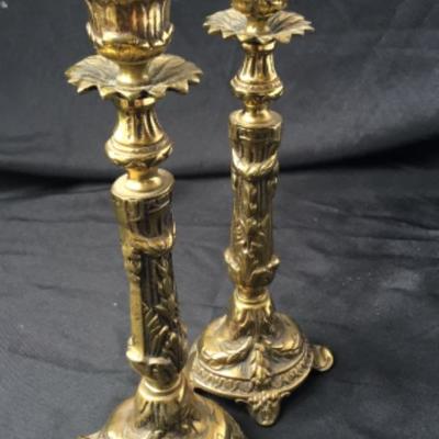 Heavy Brass candlesticks Lot 1912
