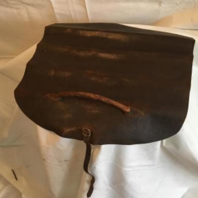 EARLY ANTIQUE LEATHER COURIER DOCUMENT CARRYING CASE 