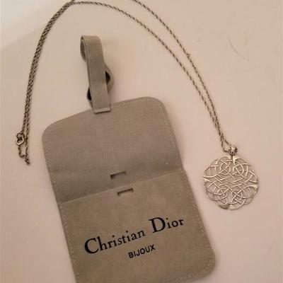 Lot #58  Sterling Silver Christian Dior necklace in original pouch