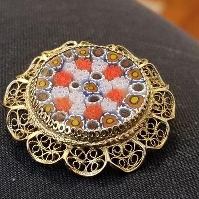 800 Millefiori Murano Brooch pin