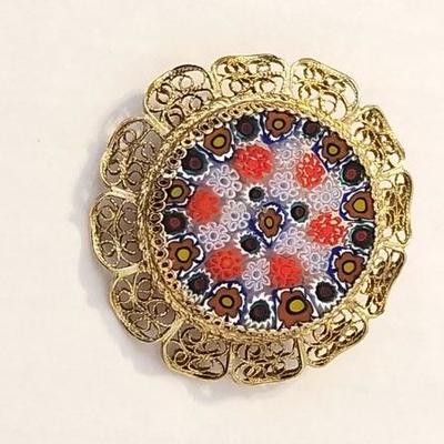 800 Millefiori Murano Brooch pin