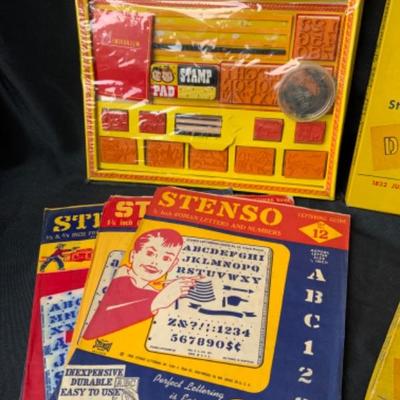 Vintage Stencil And Stamp Kits Lot 1978