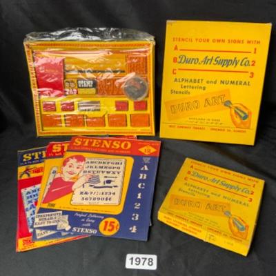 Vintage Stencil And Stamp Kits Lot 1978