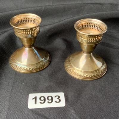 Weighted sterling silver candleholders Lot 1993