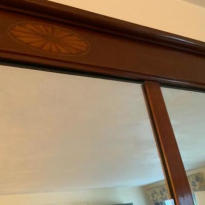 ANTIQUE SECTIONED MIRROR W/ INLAID DESIGN