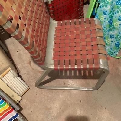 Set of aluminum strap chairs 1950's 