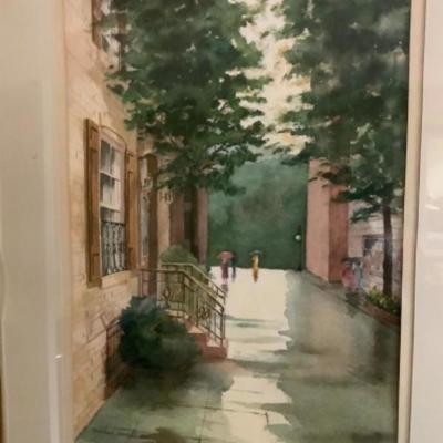 “OFF CENTRAL PARK” , WATERCOLOR BY MILDRED AECKERLE