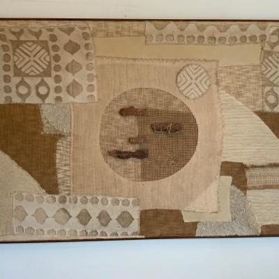 HUGE TEXTILE ABSTRACT,  BY CAROL YOUNG UNSIGNED
