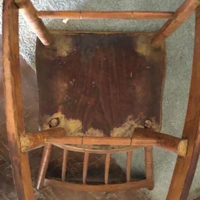 Vintage Child Spindle Back Wood Rocking Chair