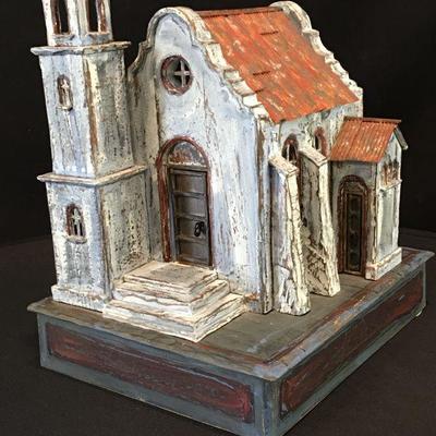 Folk Art New Mexico Church by sculptor Roberto Cardinale. Highly detailed.