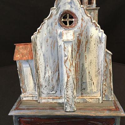 Folk Art New Mexico Church by sculptor Roberto Cardinale. Highly detailed.