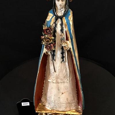 Original Folk Art Virgin Mary and Child by Danilo. Done exquisitely in paper mache. Signed.