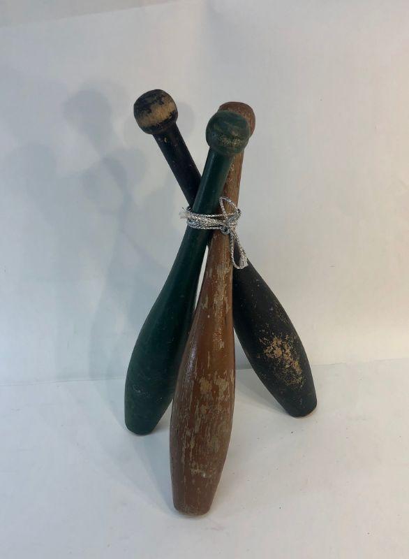 wood juggling pins, painted