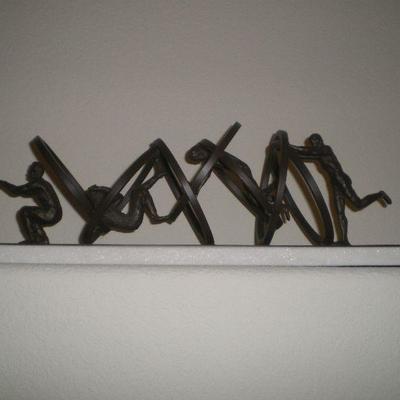 Metal Sculpture on Marble Base