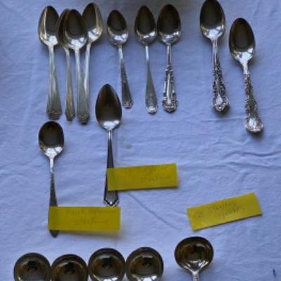 Lot # 224 Lot of Sterling Spoons and Footed Basket with Handle 