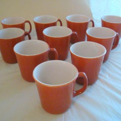 B2 108 - 10 Pc Corning Pyrex Mug Lot 