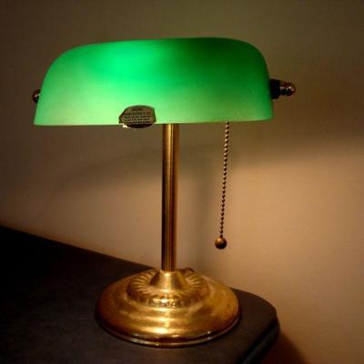 B2 109 - Desk Lamp with Green Glass Shade