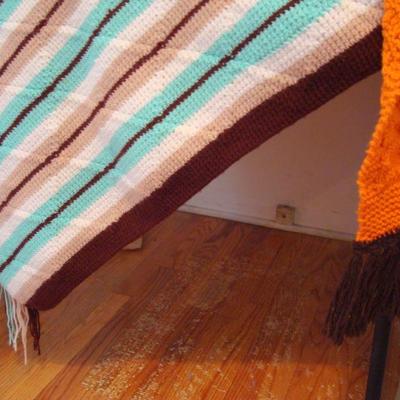 B2 120 - 2 Pc. Knitted Afghan Lot
