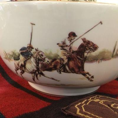 Ralph Lauren Wedgwood Balmoral Hunt china place settings for 8-10 plus a large Polo platter and serving bowl. Item #14