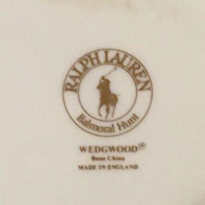 Ralph Lauren Wedgwood Balmoral Hunt china place settings for 8-10 plus a large Polo platter and serving bowl. Item #14