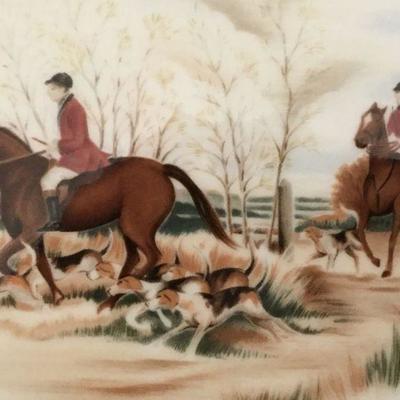 Ralph Lauren Wedgwood Balmoral Hunt china place settings for 8-10 plus a large Polo platter and serving bowl. Item #14