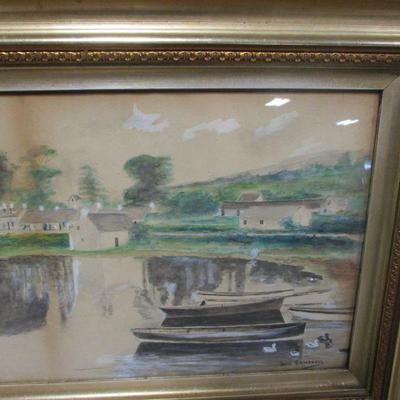 Lot 19 - Artist John Campbell River Painting