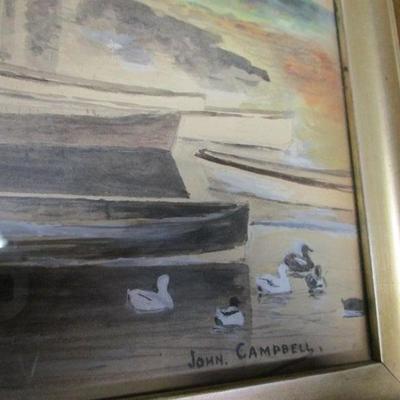 Lot 19 - Artist John Campbell River Painting