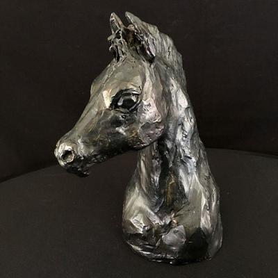 Cast Bronze sculpture of horse colt bust by Santa Fe artist Pearson signed. Item #15