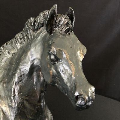 Cast Bronze sculpture of horse colt bust by Santa Fe artist Pearson signed. Item #15