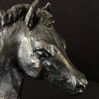 Cast Bronze sculpture of horse colt bust by Santa Fe artist Pearson signed. Item #15