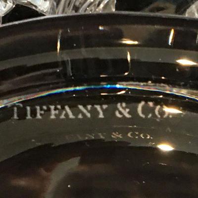 Tiffany & Co large crystal bowl in woven bamboo pattern. Perfect condition. Item #20