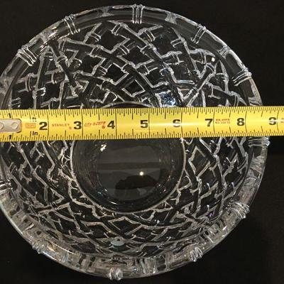 Tiffany & Co large crystal bowl in woven bamboo pattern. Perfect condition. Item #20