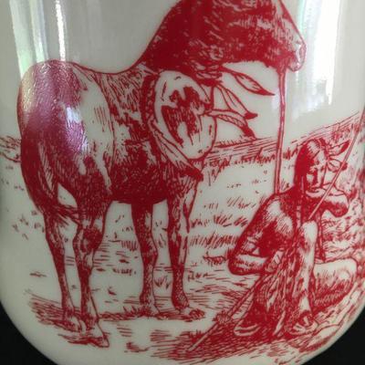 Sky Ranch Pitcher featuring Native American scene Southwestern Ranch theme. Item#21