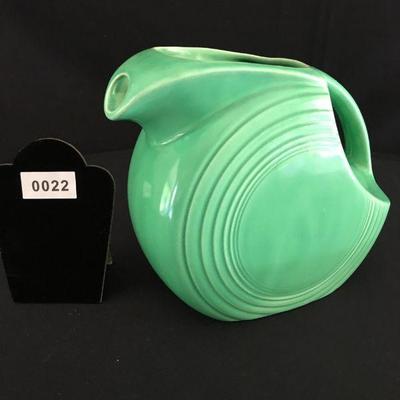 Vintage Fiesta Pitcher Homer Laughlin Fiestaware Green. Pristine condition. Ice lip. Item#22
