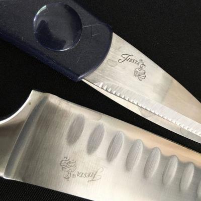 Fiesta Carving Knife Cutlery & Scissor set in wooden block. Item#24
