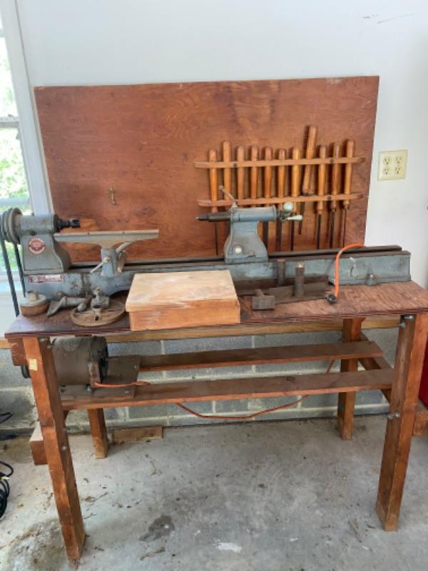 Lot 242 Delta Milwaukee 50” Lathe with chisel and cutters