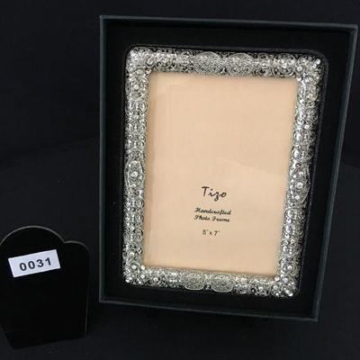 Tizo 5x7 bejeweled Silverplate photo or picture frame New In Box