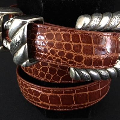 Ladies Sterling Silver and faux Alligator Belt