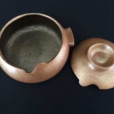 Taos New Mexico Bronze Metallic Glaze Pot