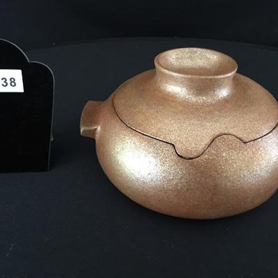 Taos New Mexico Bronze Metallic Glaze Pot