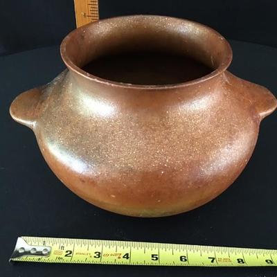 Taos New Mexico Bronze Metallic Glaze Pot #2
