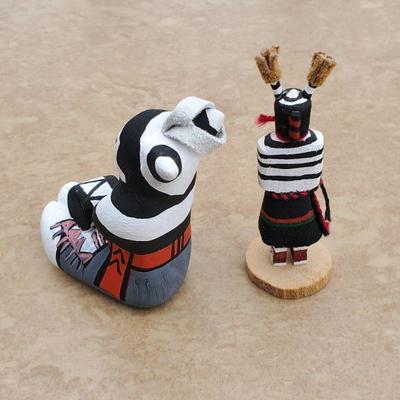 2 Koshare Style Native American Dolls/Ornaments