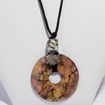 Handmade Enameled Washer Necklace