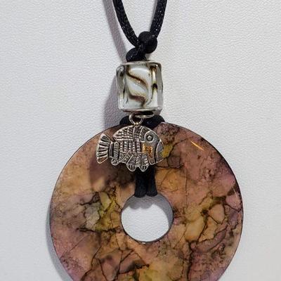 Handmade Enameled Washer Necklace