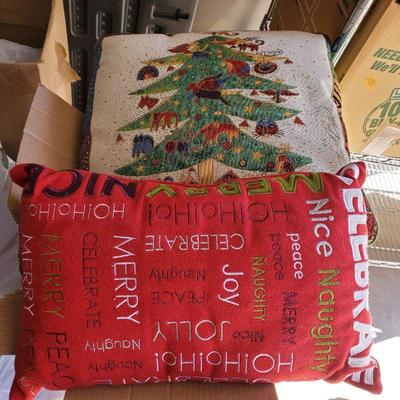 Two Christmas Throw Pillows